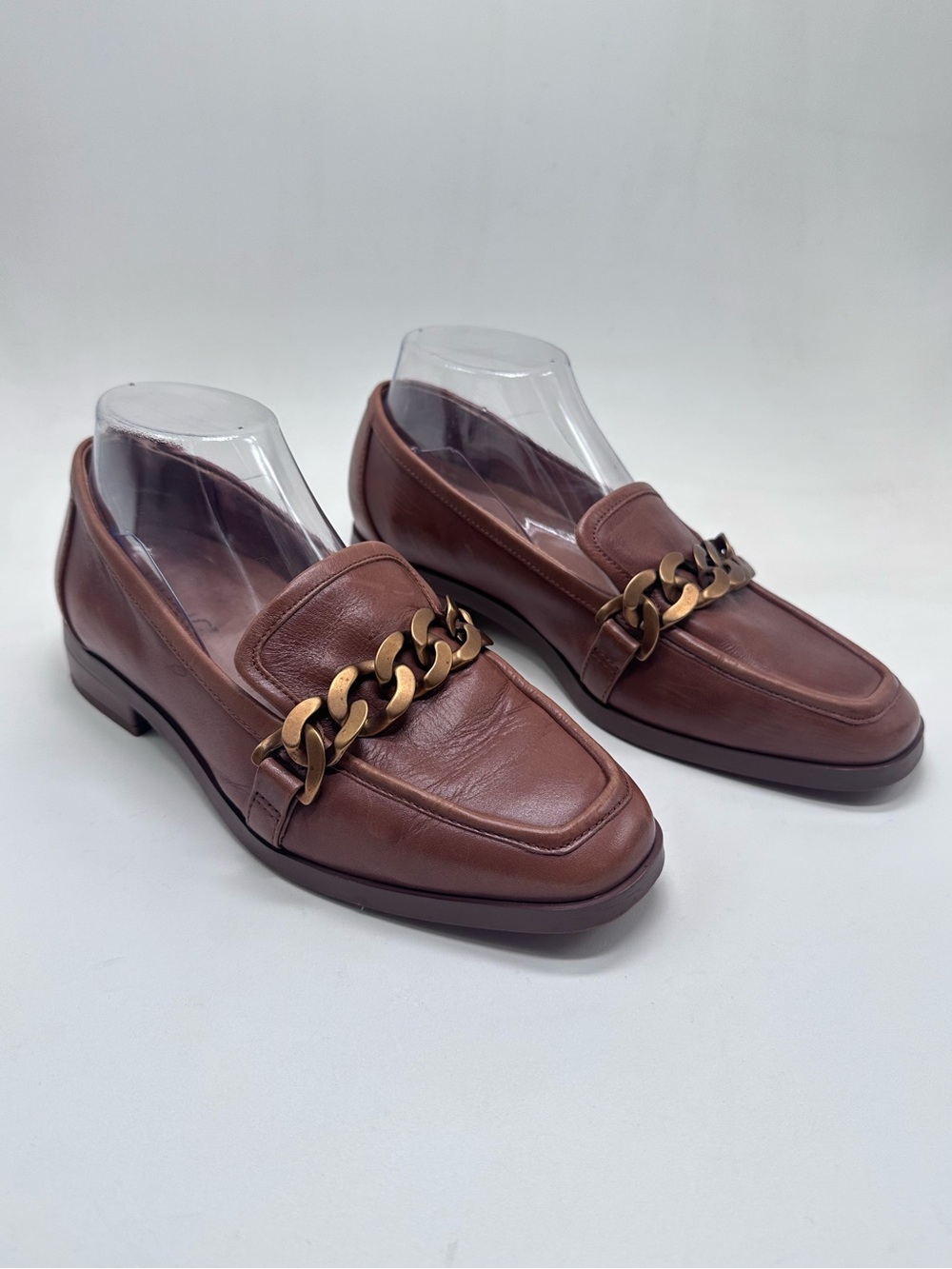 Vionic | Mizelle Chain Loafers in Brown Leather